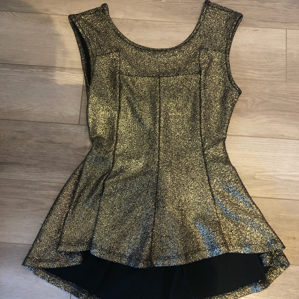 Gold peplum top